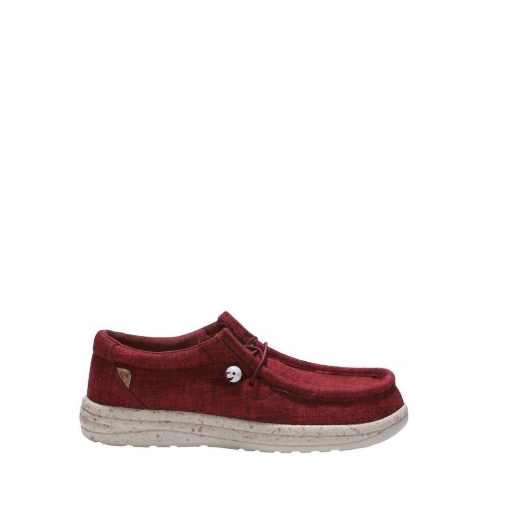 NEW LAMO women's paula canvas casual deck shoe in burgundy